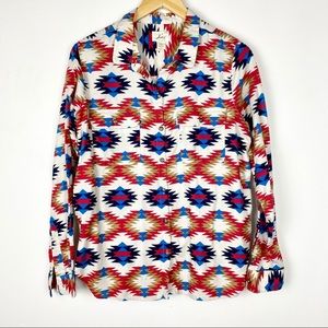 Levis Long Sleeve Western Button Down Aztec Print